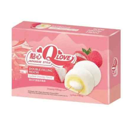 QLove Creamy Lychee Double Filling Mochi 180g/ QLove Krēmīgās ličijas dubultpildījuma moči 180g