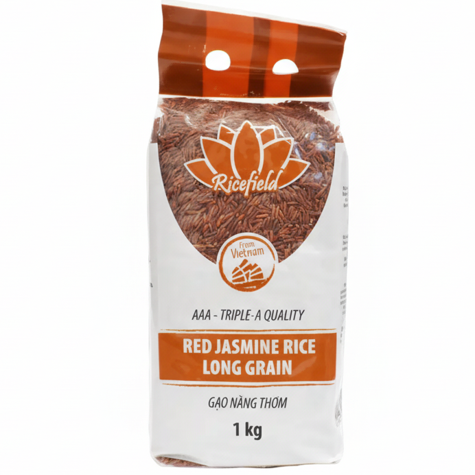 RICEFIELD Jasmine red rice 1 kg/ RICEFIELD sarkanie jasmīna rīsi 1 kg