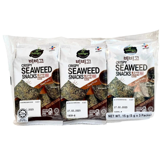 Kraukšķīgā Jūraszāle BBQ / Crispy Seaweed Snack (BBQ) 5g - Oishii Asian Mart