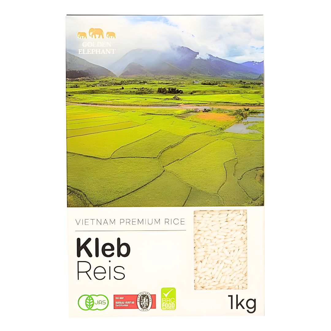 GOLDEN ELEPHANT Glutinous Rice 1kg/ GOLDEN ELEPHANT lipīgie rīsi 1 kg - Oishii Asian Mart