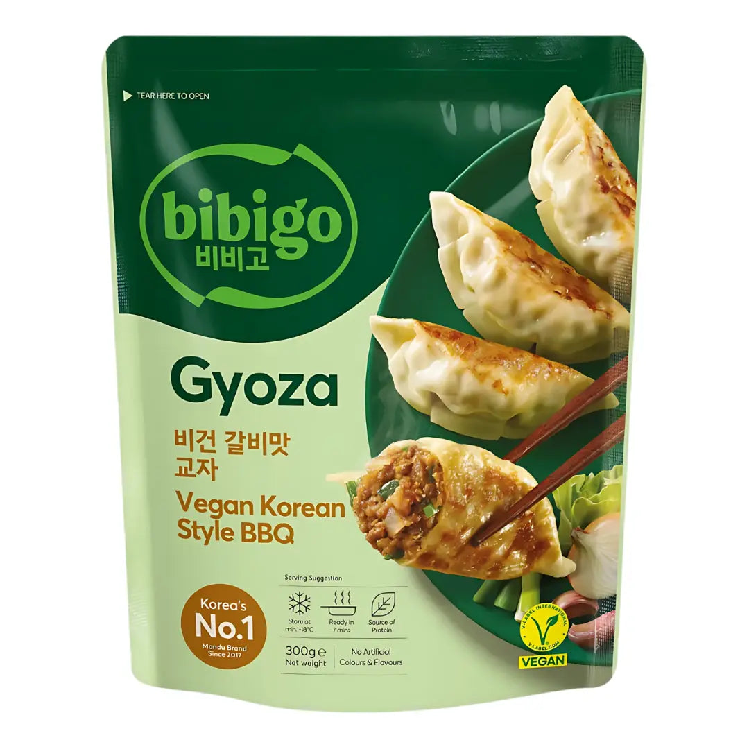 Bibigo Gyoza Vegan Korean BBQ 300g/ Bibigo Gyoza vegānie pelmeņi ar Korejiešu BBQ 300g - Oishii Asian Mart