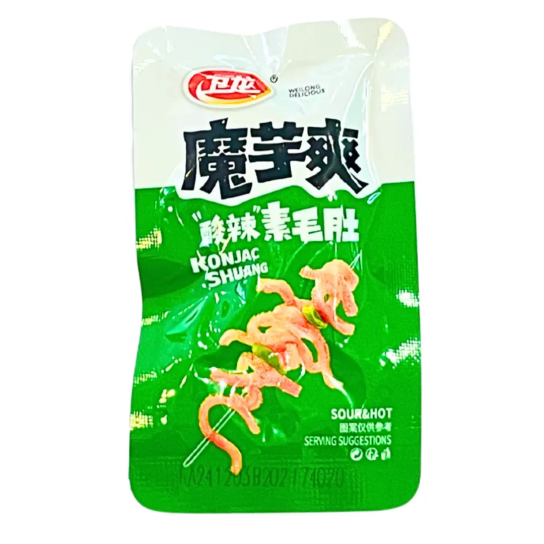 Weilong Konjac Shuang Hot & Sour Individual/ Weilong Konjac Shuang Skāba un Asa garša Individuālais iepakojums - Oishii Asian Mart