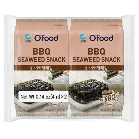 O'food BBQ Seaweed Snack 2x4g/ O'Food BBQ jūras aļģu uzkoda, 2x4g O'food