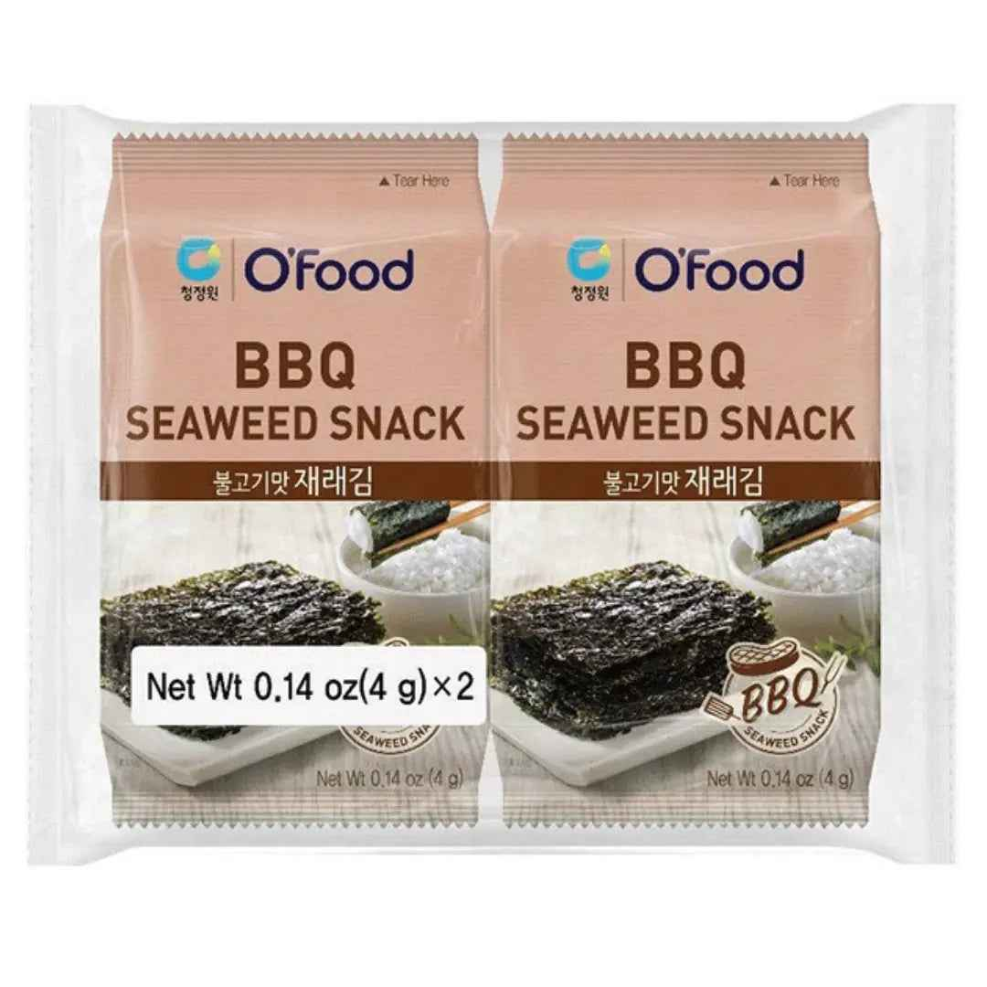 O'food BBQ Seaweed Snack 2x4g/ O'Food BBQ jūras aļģu uzkoda, 2x4g