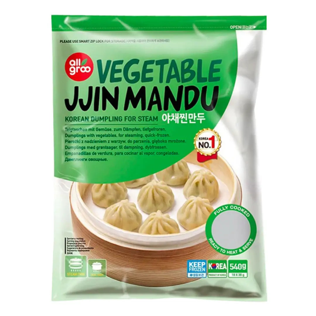 ALLGROO Vegetable Jjin Mandu 540g/ ALLGROO dārzeņu Jjin Mandu 540g - Oishii Asian Mart