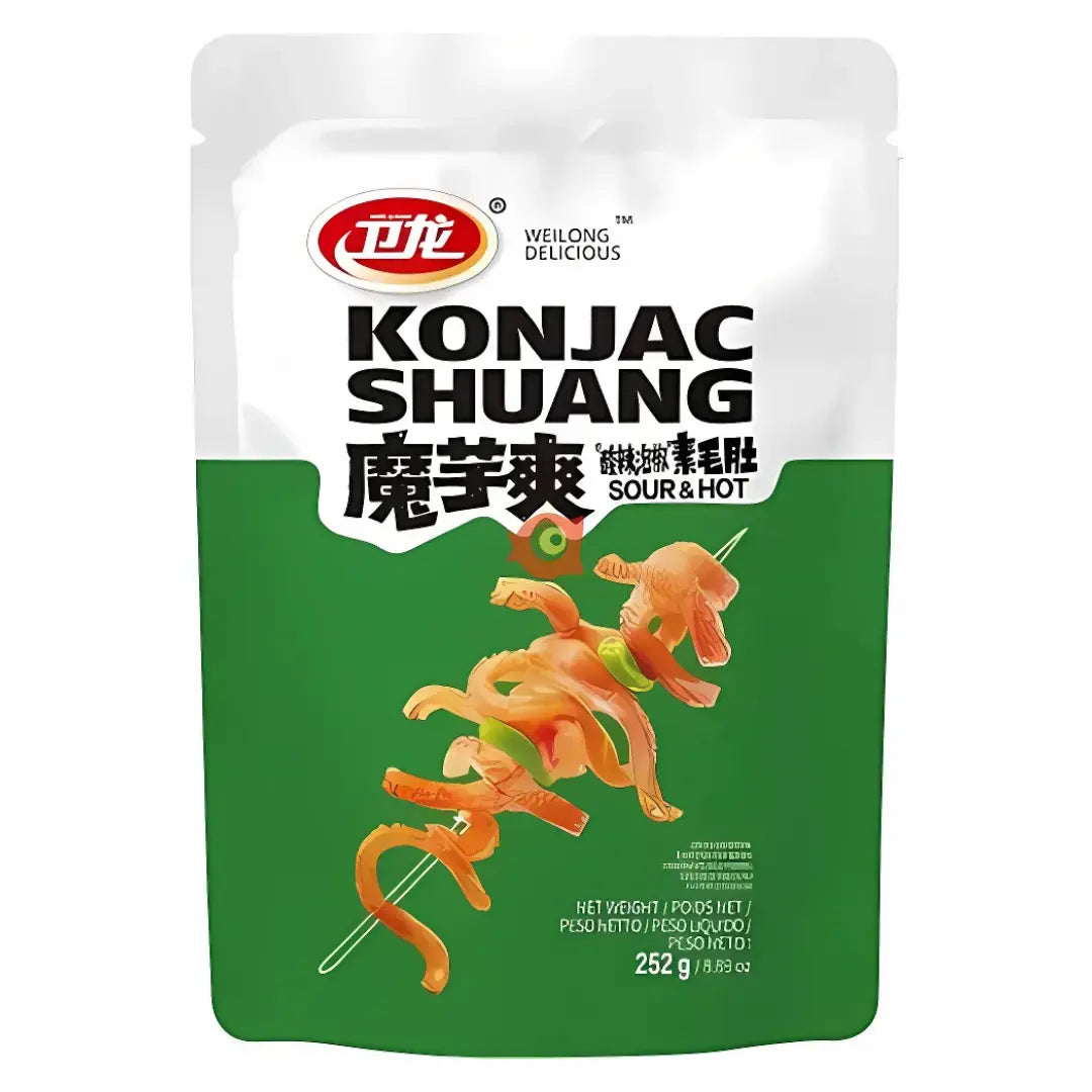 Wei Long Konjac Strips Sour & Hot Flavour 252g/ Wei Long Konjac Strips Skāba un Asa garša 252g - Oishii Asian Mart