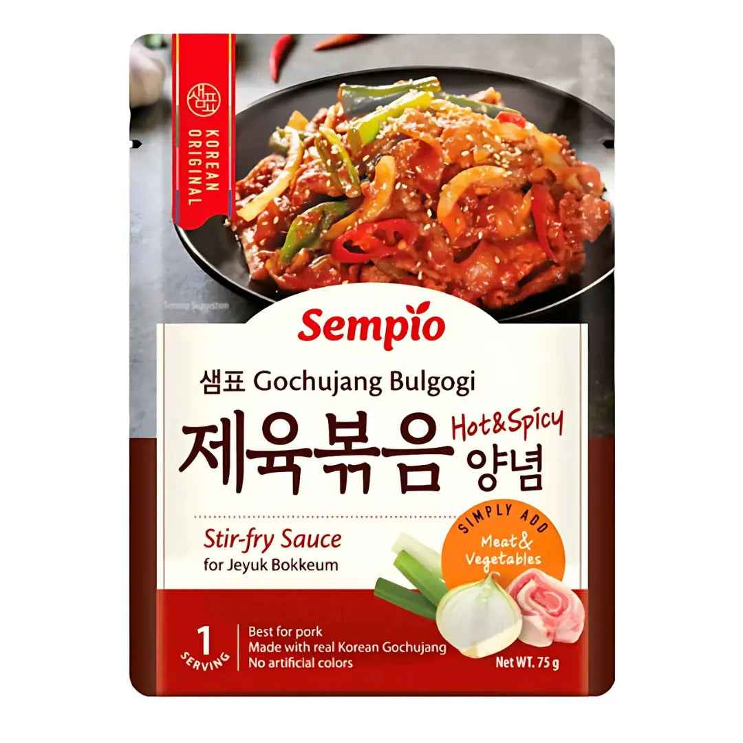 SEMPIO Gochujang Bulgogi Stir Fry Sauce Hot&Spicy 75g/ SEMPIO Gochujang Bulgogi Stir Fry Mērce Pikanta 75g