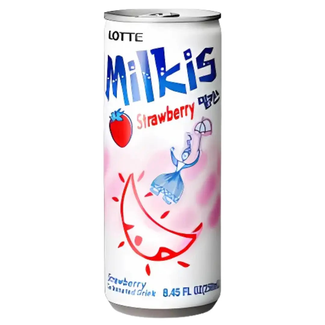MILKIS Korean Strawberry Cream Soda 250ml/ MILKIS Korejiešu zemeņu krēmīgā limonāde 250ml - Oishii Asian Mart