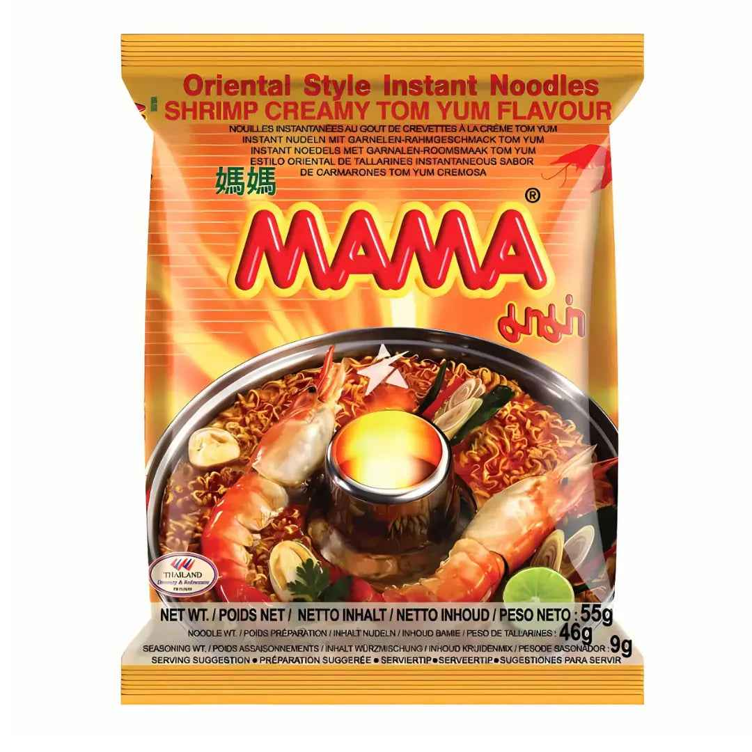 MAMA Shrimp Creamy Tom Yum 55g/ MAMA Krēmīgais Tom Yum ar Garneļu Garšu 55g
