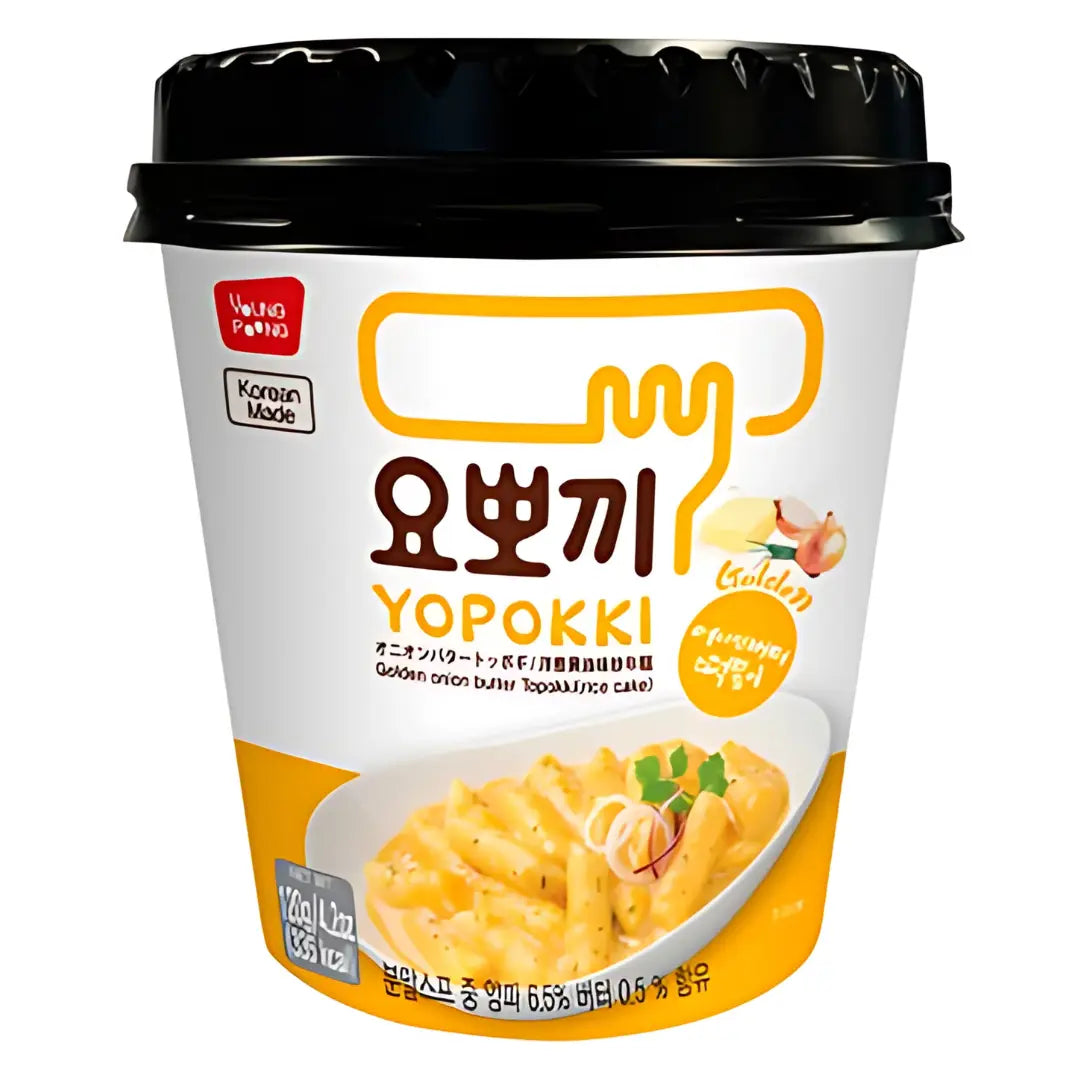 Yopokki Topokki Golden Onion Butter Cup 120g/ Yopokki Topokki zelta sīpola un sviesta garša krūzītē 120g - Oishii Asian Mart