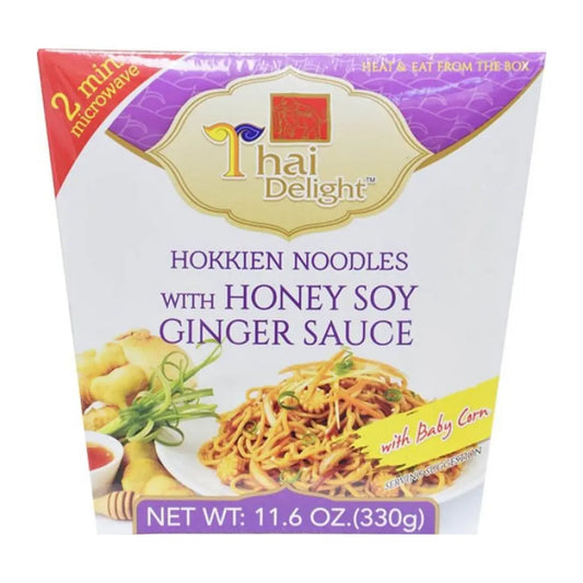 Thai Delight Hokkien Nudeln Honey Soy Ginger 330g/ Taizemes gardums Hokkien nūdeles ar medus, sojas un ingvera mērci, 330 g Thai Delight