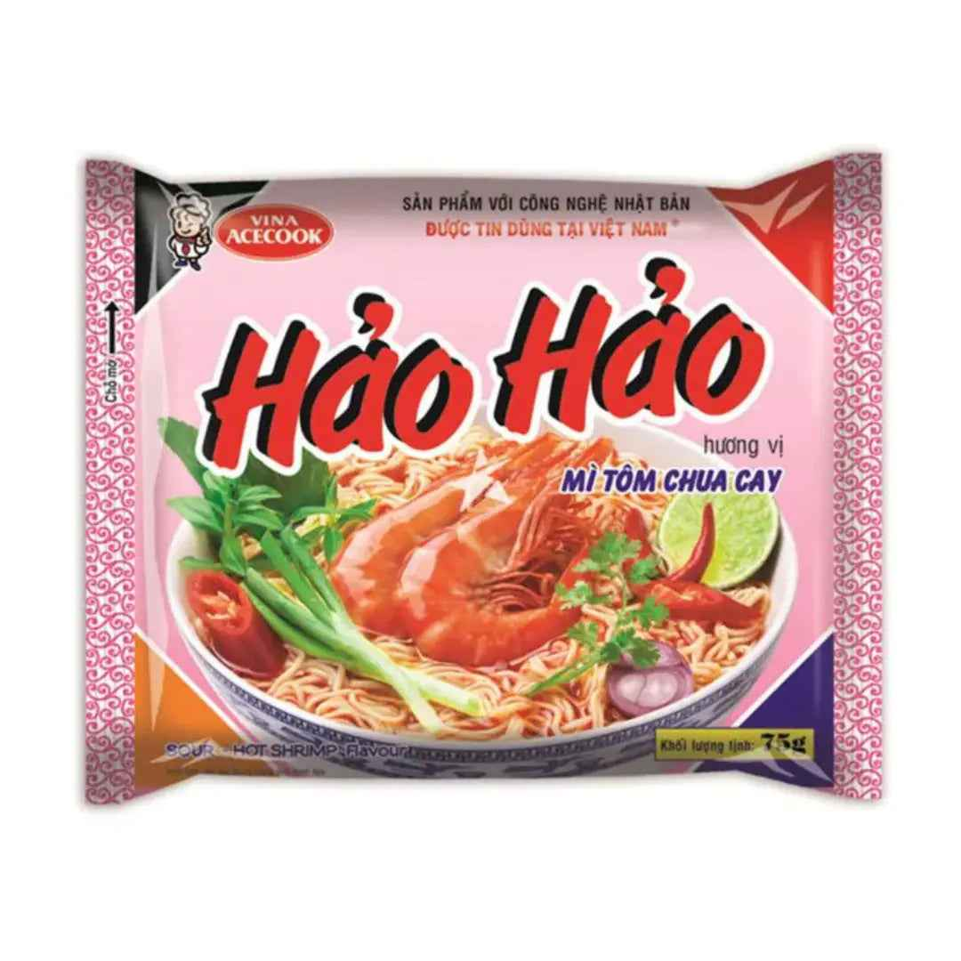 Hao Hao Hot-Sour Shrimp Flavour 77g/ Hao Hao Pikanti-Skābā Garneļu Garša 77g