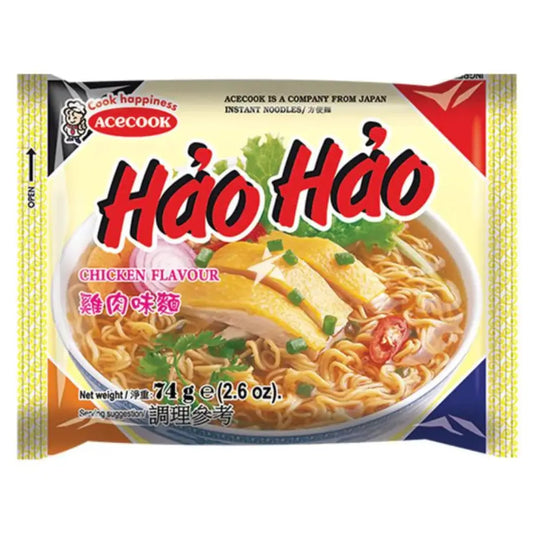ACECOOK Hao Hao Chicken Flavour 74g	/ ACECOOK Hao Hao vistas garšas 74g - Oishii Asian Mart