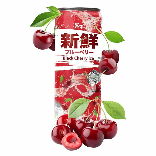 ACR Fresh Black Cherry Ice Sparkling Drink 330ml/ ACR svaigs melno ķiršu ledus gāzēts dzēriens 330ml - Oishii Asian Mart
