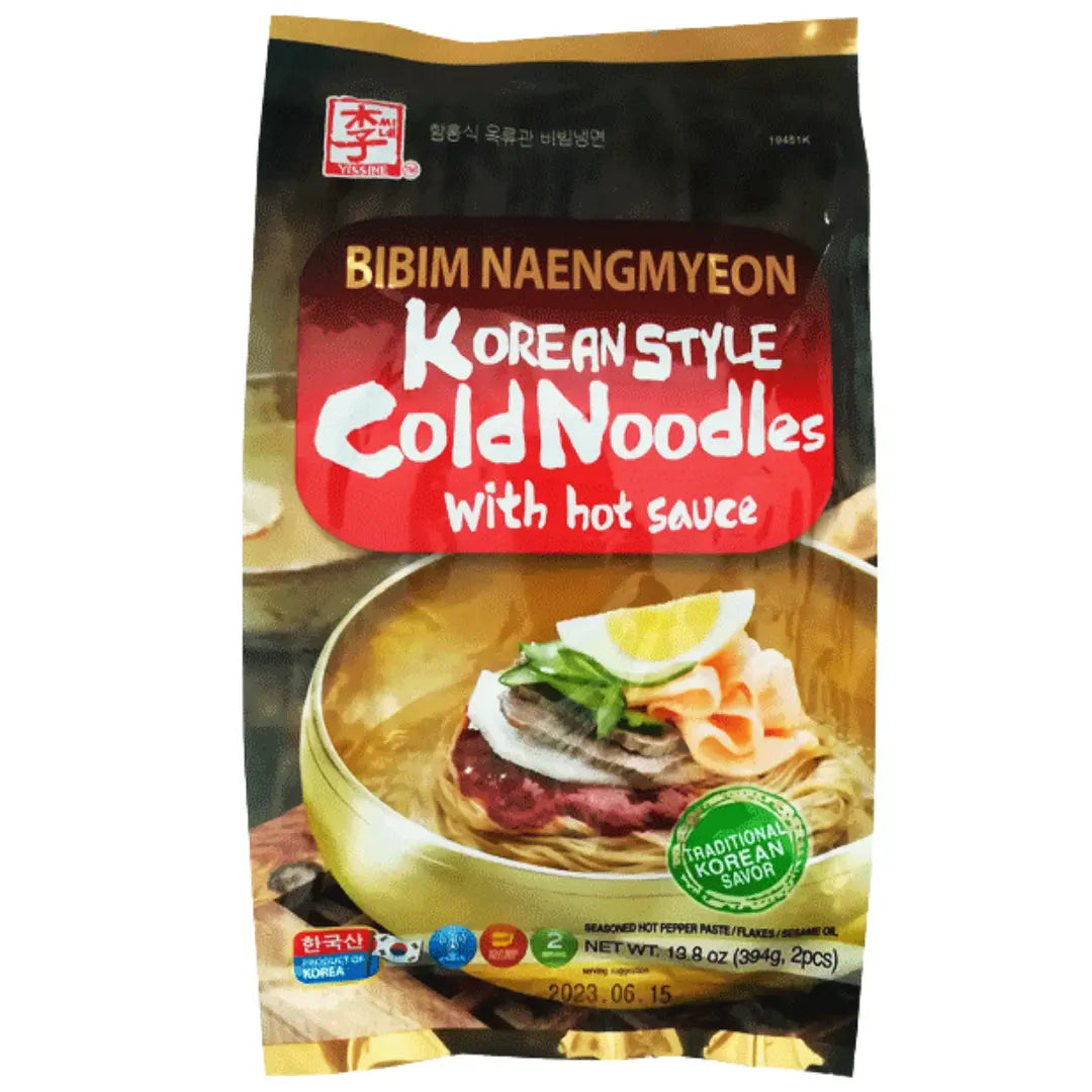 YISSINE Korean Cold Noodle with Hot Sauce 2 Serving/ YISSINE Korejiešu aukstās nūdeles ar aso mērci, 2 porcijas - Oishii Asian Mart