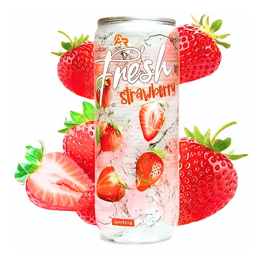 ACR Fresh Strawberry Sparkling Drink 330ml/ ACR svaigs zemeņu gāzēts dzēriens 330ml - Oishii Asian Mart