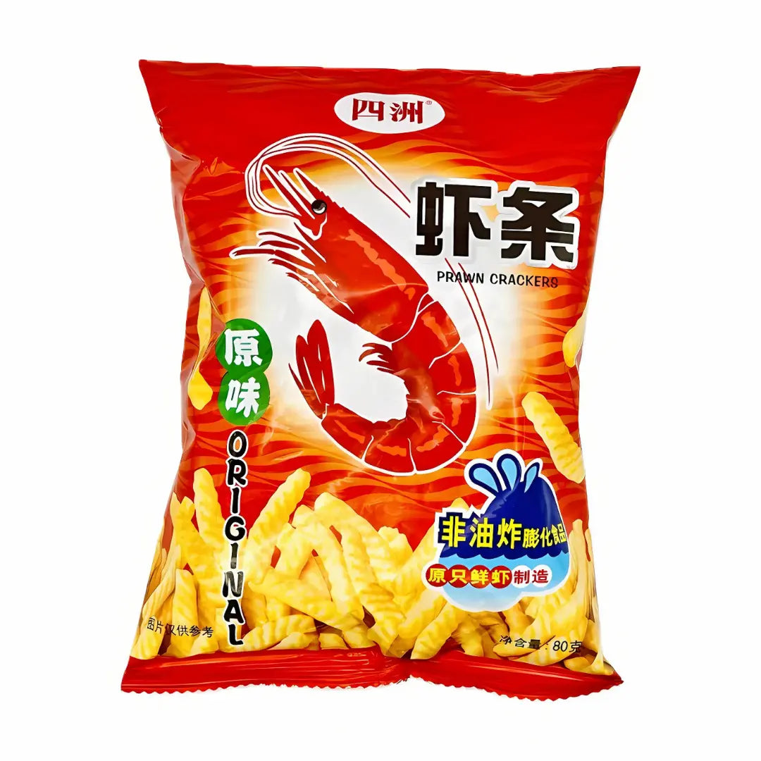 Four Seas Prawn Crackers Naturel 80g/ Četru Jūru Garneles Kraukšķi Naturel 80g - Oishii Asian Mart