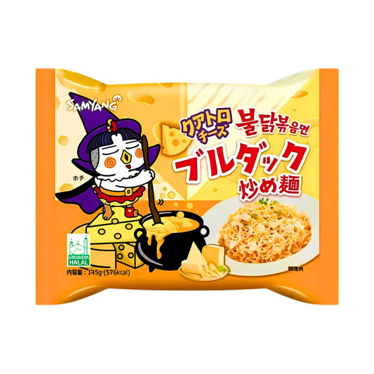 Samyang Buldak Quattro Cheese Hot Chicken Flavor 140g/ Samyang Buldak Kvatro Siera Assas Vistas Garšas Nūdeles 140g - Oishii Asian Mart