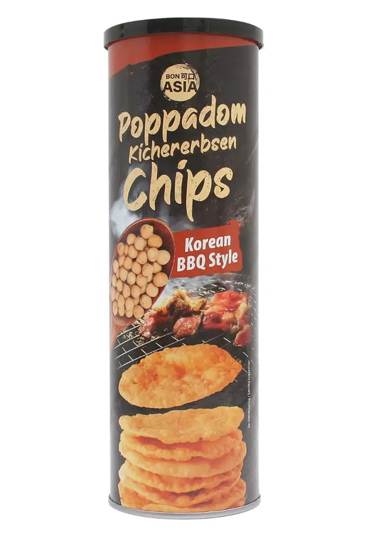 Poppadom Lentil Chips Korean BBQ Style 70g/ Poppadom Lēcu Čipsi Korejiešu BBQ Stilā 70g - Oishii Asian Mart