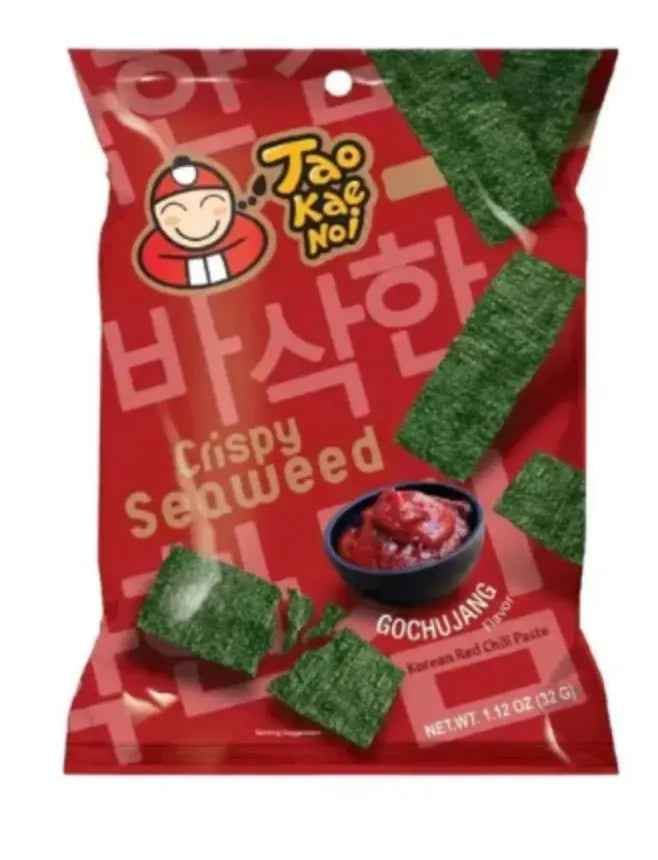 Tao Kae Noi Crispy Gochujang Seaweed 32g/ Kraukšķīgās Gochujang jūraszāles 32g