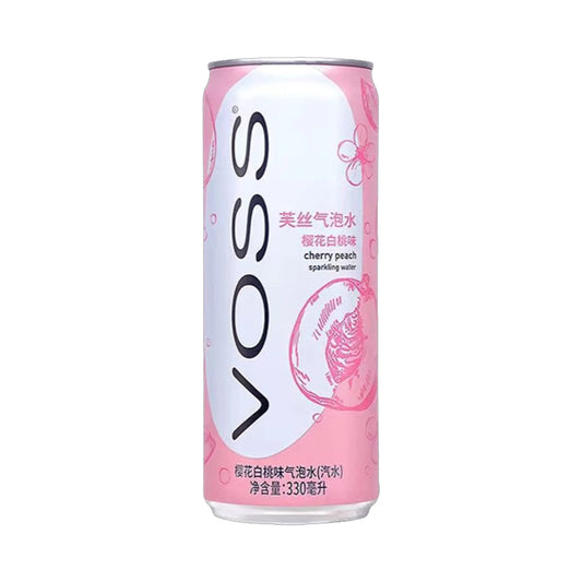 Voss Cherry Peach Sparkling Drink 330ml/ Voss Ķiršu–Persiku Gāzēts Dzēriens 330 ml Voss