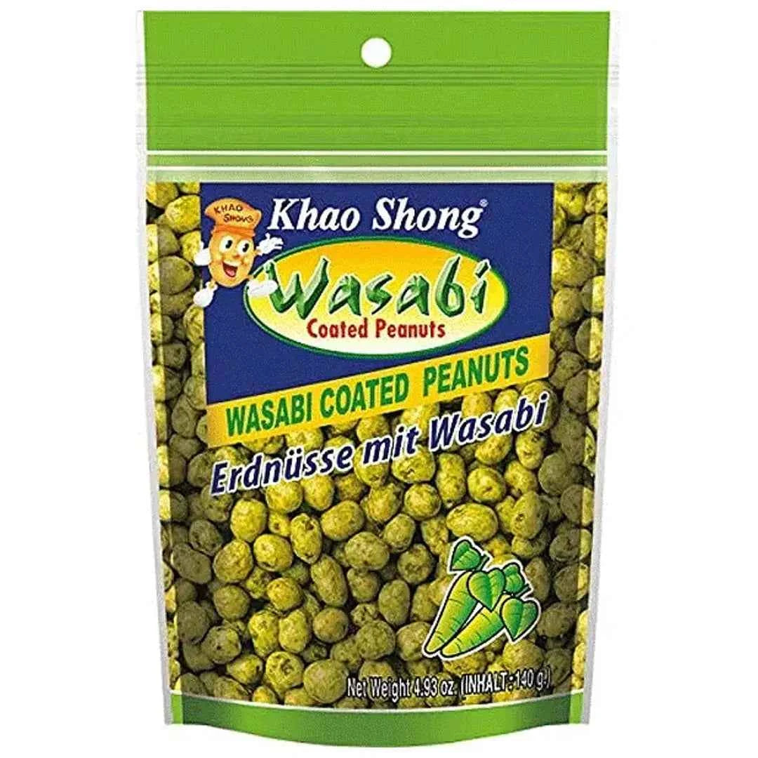 Khao Shong Wasabi Coated Peanuts 140g/ Khao Shong zemesrieksti wasabi glazūrā 140 g