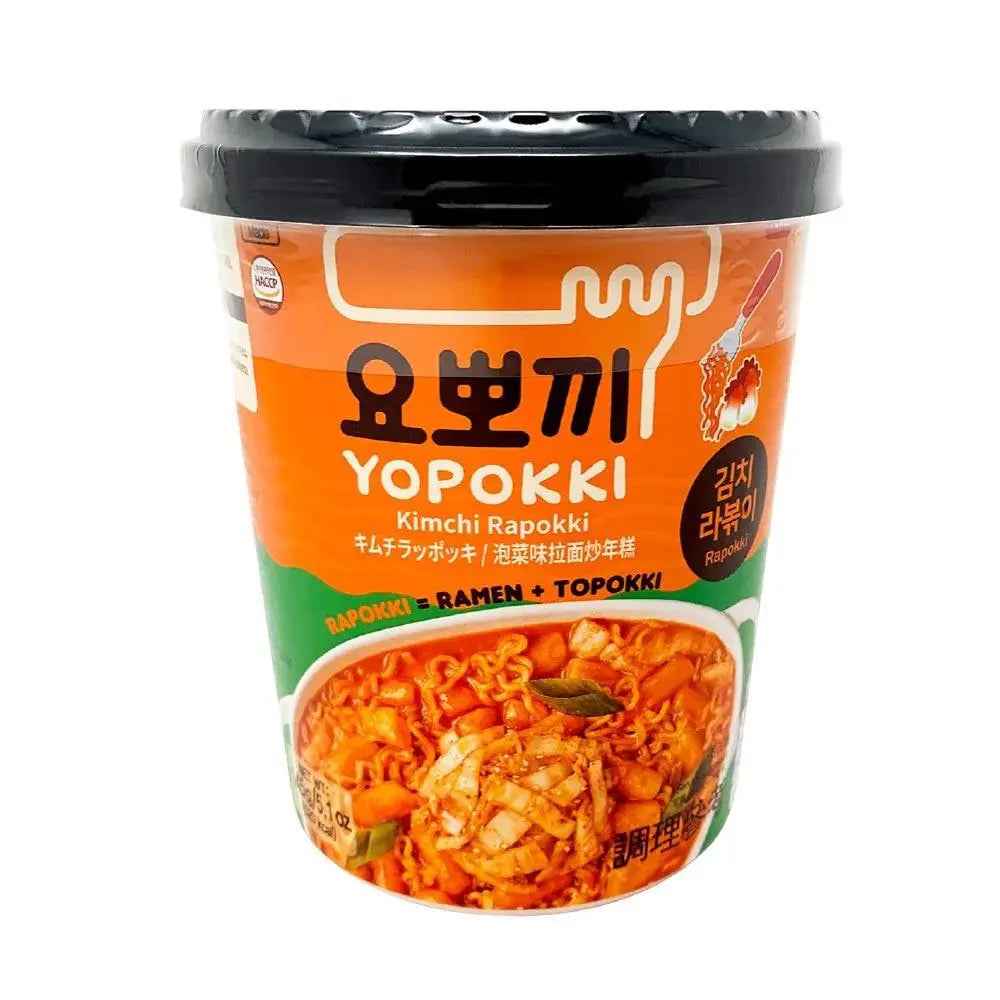 YOPOKKI Kimchi Rice cake, ramen Cup 145g/ YOPOKKI kimči rīsu kūkas, nūdeles 145g (Koreja)