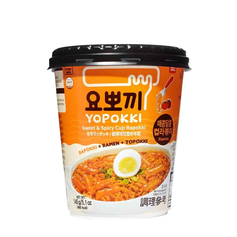 KR Yopokki Rice cake & Ramen Cup Sweet Spicy 145g
