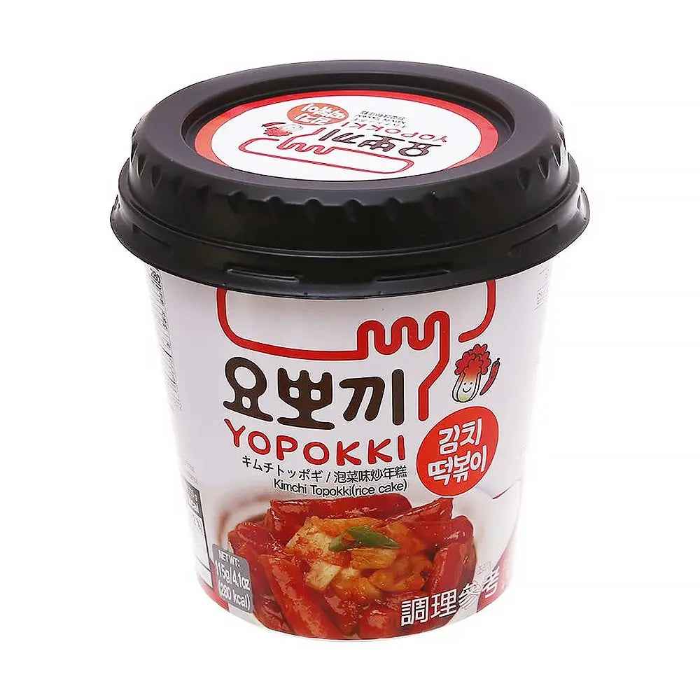 YOPOKKI Kimchi Rice Cake Cup 115g/ YOPOKKI kimči rīsu kūka krūzītē 115g (Koreja)