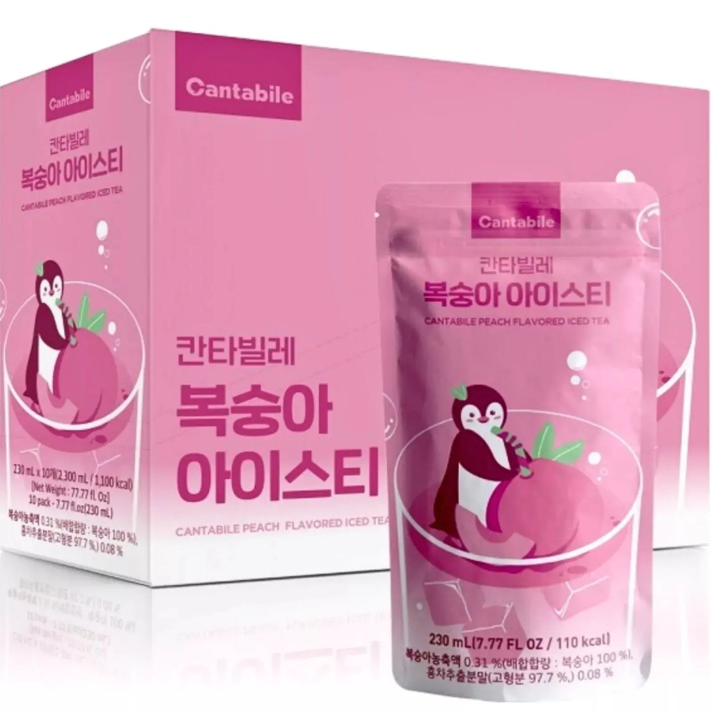 CANTABILE Peach Flavoured / Persiku Garšas Ade 230ml - Oishii Asian Mart