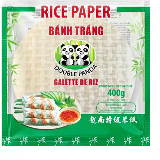 DOUBLE PANDA Rice paper 28cm Springroll 500g/ DOUBLE PANDA rīspapīrs 28cm Springroll 500g Double Panda