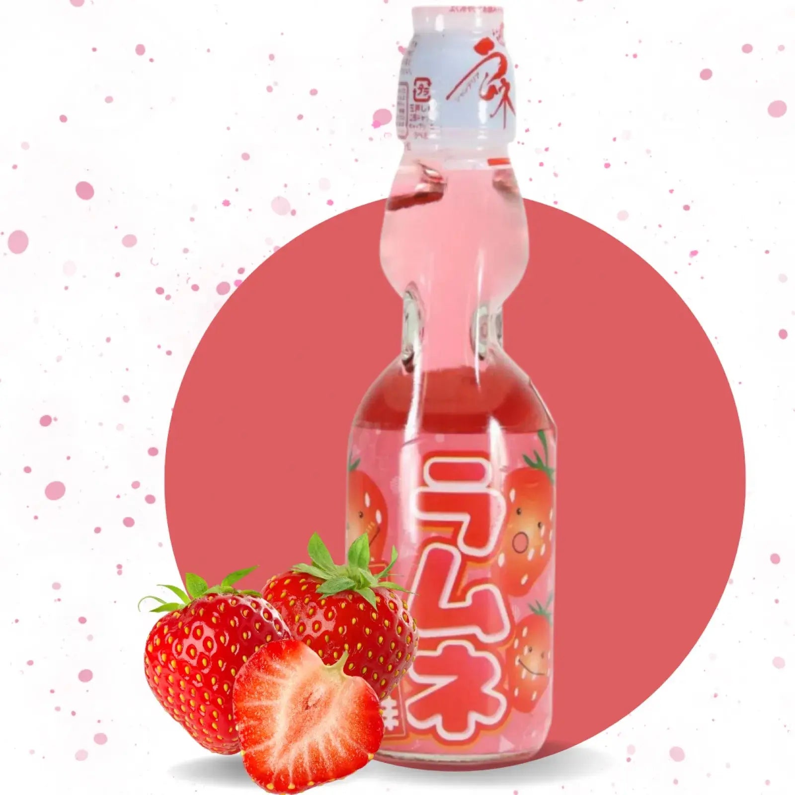 JP Hatakosen Ramune Strawberry  200ml - Oishii Asian Mart
