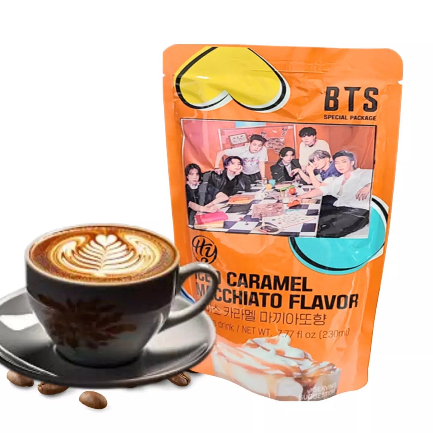 BTS Iced Caramel Macchiato Flavor 230ml/ BTS Iced Caramel Macchiato garša 230ml - Oishii Asian Mart