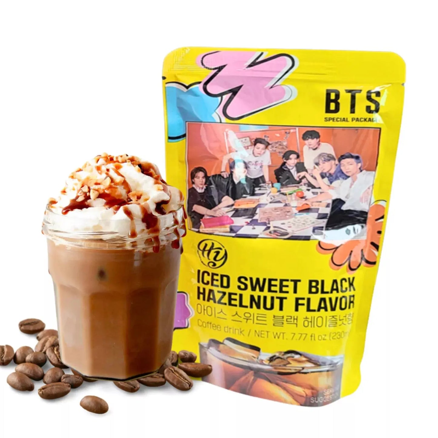 BTS Iced Sweet Black Hazelnut Flavor 230ml/ BTS Iced Sweet Black Lazdu riekstu garša 230ml - Oishii Asian Mart