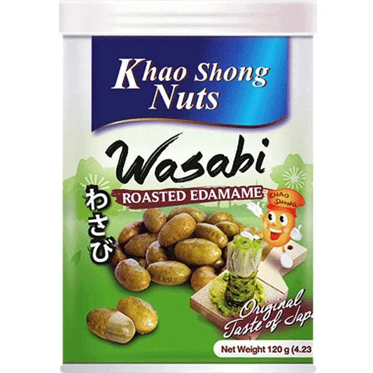 KHAO SHONG Wasabi Roasted Edamame 120g/ KHAO SHONG Wasabi Grauzdēta Edamame 120g - Oishii Asian Mart