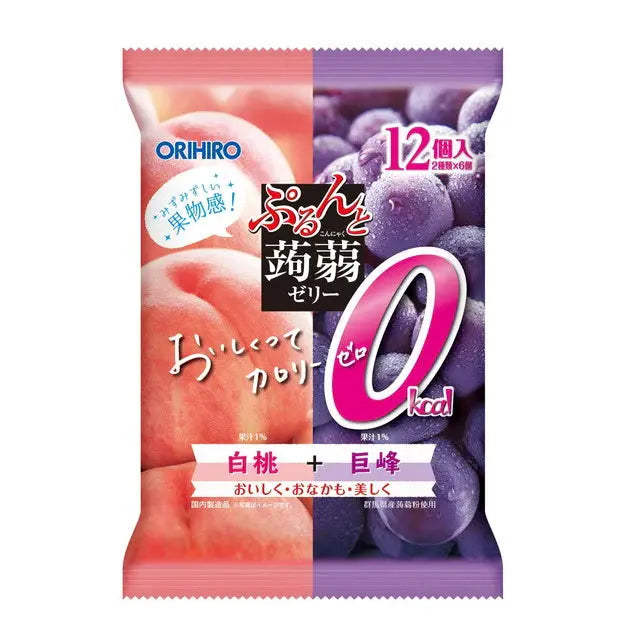 ORIHIRO Purun&Konjac Jelly Peach&Grape 216g ORIHIRO