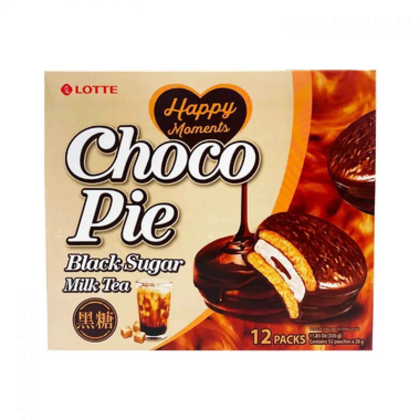 LOTTE Chocopie Black Sugar 336g/ LOTTE Chocopie Melnā Cukura Garša 336g