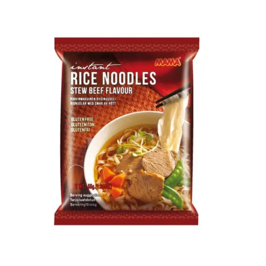 Mama Rice Noodles Stew Beef Flavour 55g/ Mama rīsu nūdeles sautējums liellopu gaļas aromāts 55g - Oishii Asian Mart