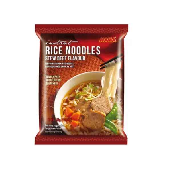 Mama Rice Noodles Stew Beef Flavour 55g/ Mama rīsu nūdeles sautējums liellopu gaļas aromāts 55g
