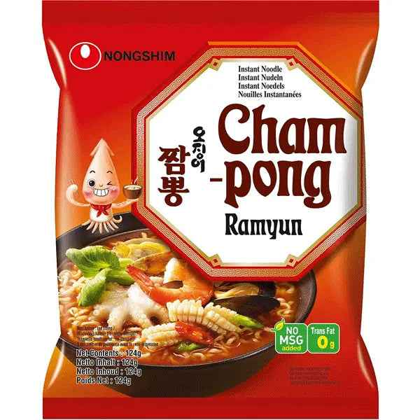 Seafood (Cham Pong Ramen) 124g/ Jūras veltes (Cham Pong Ramens) 124g (Koreja)