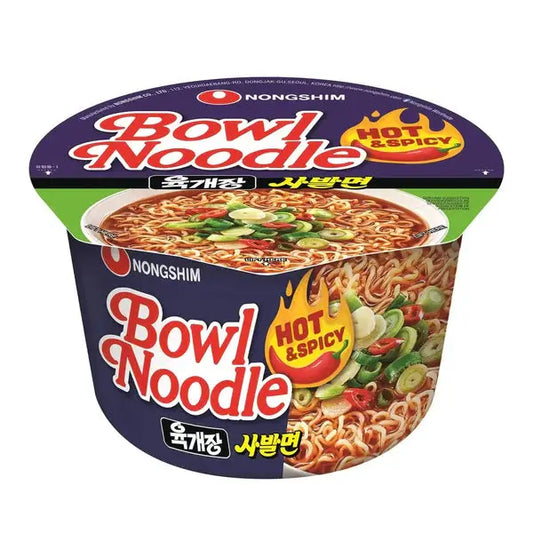 NONGSHIM Instant Noodles Yukgaejang Sabalmyun Bowl 100 g/ NONGSHIM Asās ātri pagatavojamās nūdeles Yukgaejang Sabalmyun trauciņā 100 g - Oishii Asian Mart