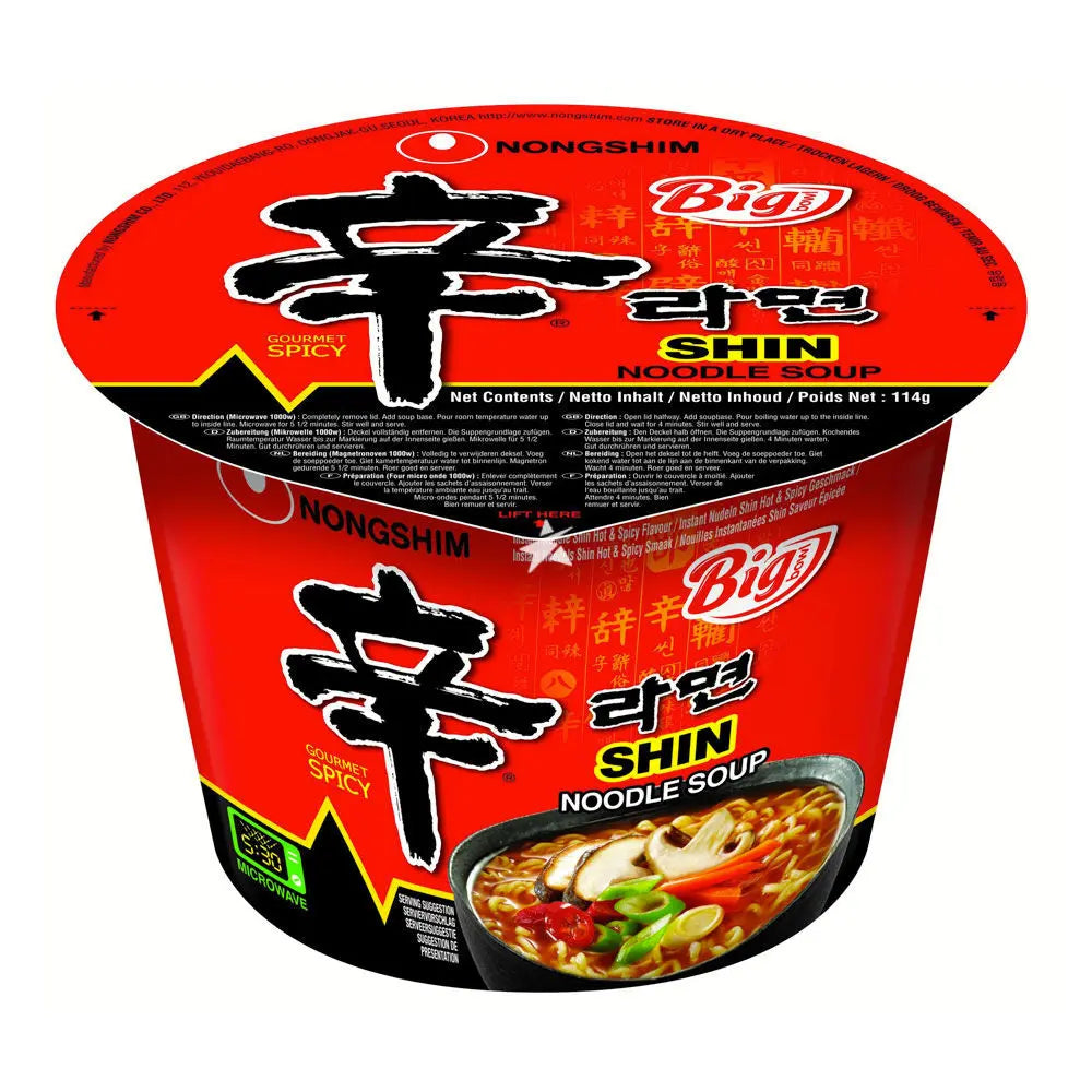 Nongshim Big Bowl Shin Noodle 114g/ Nongshim Lielā Bļoda Shin Nūdeles 114g - Oishii Asian Mart