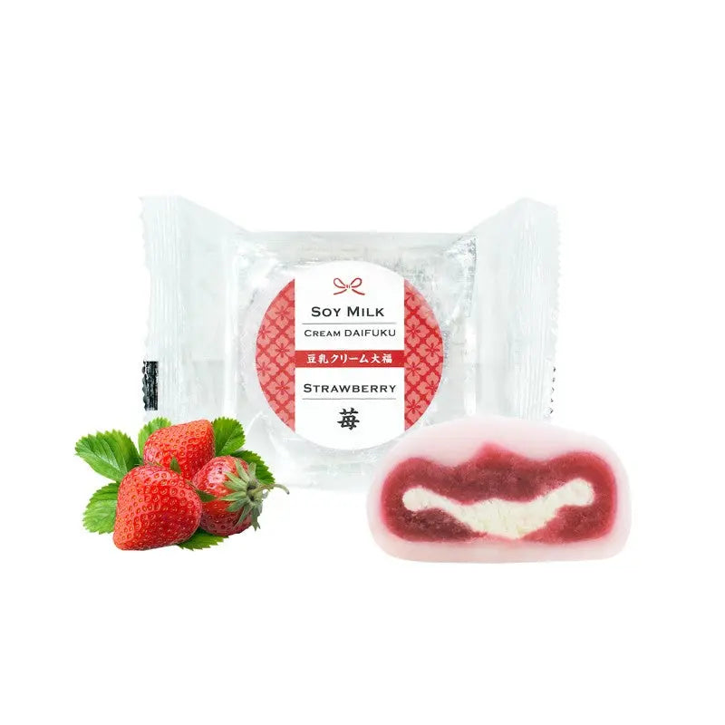 Strawberry soy milk Daifuku 60g/ Zemeņu sojas piena Daifuku 60g Minato Seika