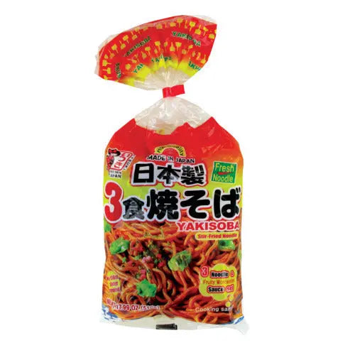 Itsuki Kaigaiyo Shoku Yakisoba (with Sauce) 3pc 510g/ Itsuki Kaigaiyo Shoku Yakisoba nūdeles (ar mērci) 3gab 510g - Oishii Asian Mart