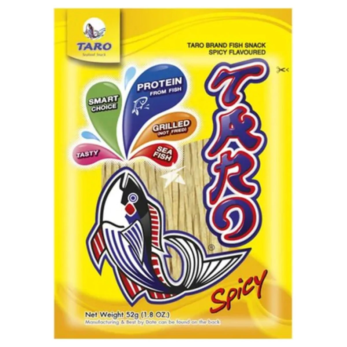 Taro Fish Snack Spicy Flavour 52g/ Taro zivju uzkoda ar asu garšu 52g