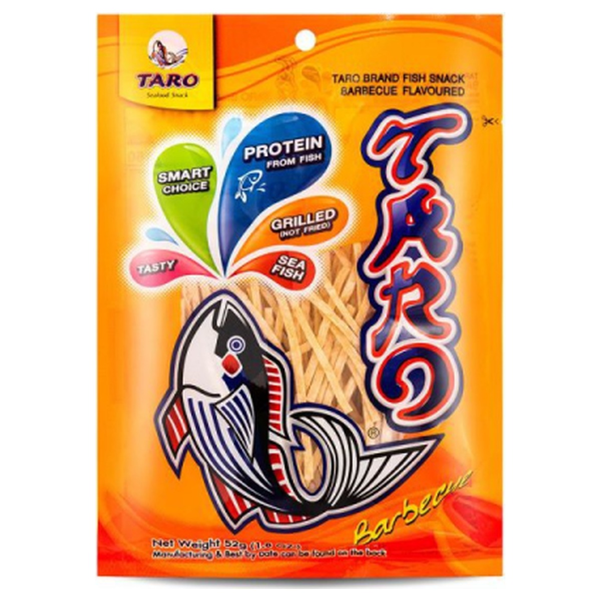 Taro Fish Snack BBQ Flavour 52g/ Taro zivju uzkoda ar BBQ garšu 52g