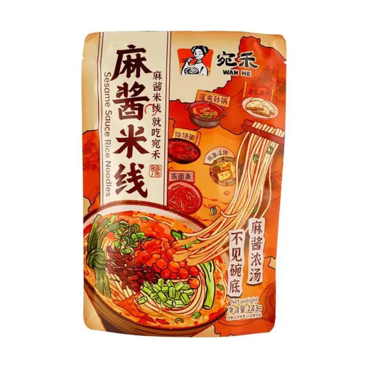 Wanhe Classic Rice Noodle with Sesame Sauce 243g/ Wanhe Klasiskās rīsu nūdeles ar sezama mērci 243g - Oishii Asian Mart