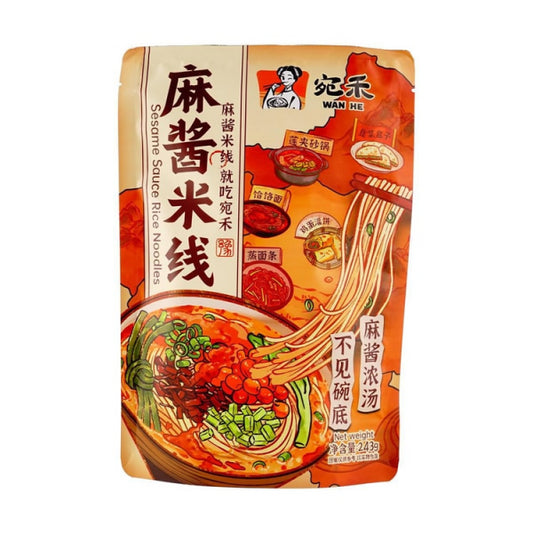 Wanhe Classic Rice Noodle with Sesame Sauce 243g/ Wanhe Klasiskās rīsu nūdeles ar sezama mērci 243g