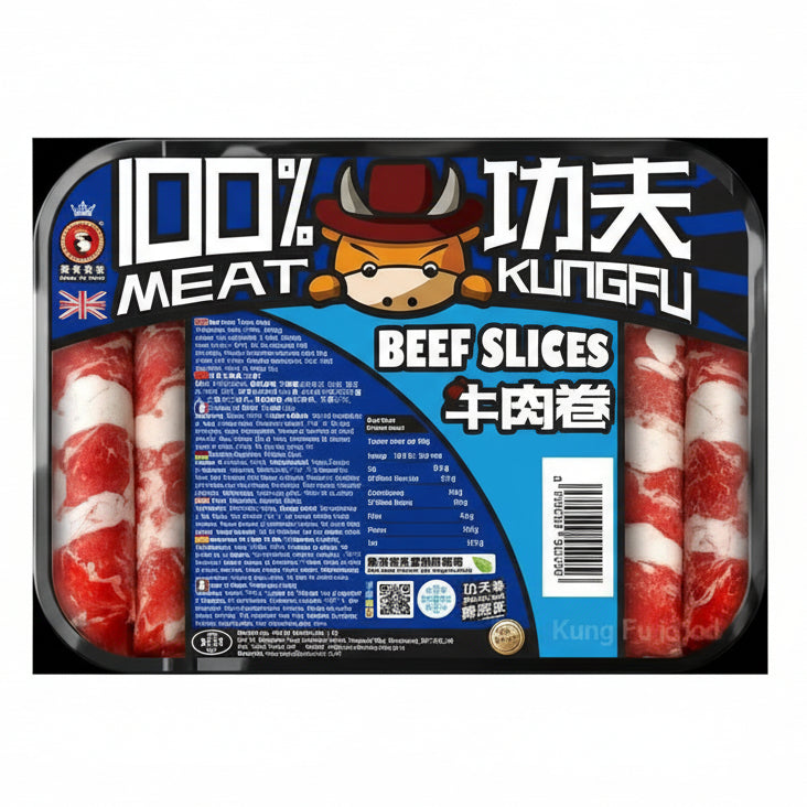 Kung Fu Food Beef Rolls for Hot Pot 400g/ Kung Fu Food liellopa rullīši karstajam katlam 400g