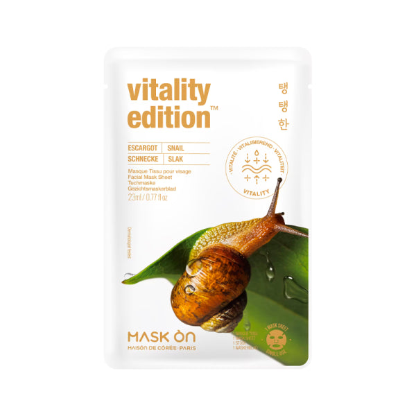 Facial Mask Sheet with Snail Vitality/ Sejas maska ar gliemežu vitalitāti